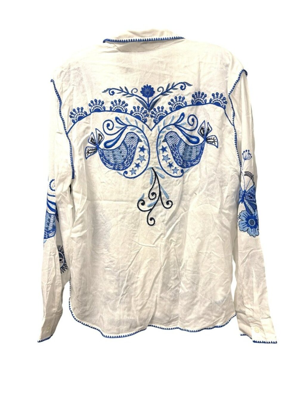 Johnny Was Embroidered Button-Up Shirt Long Sleeve Small NWT - Picture 6 of 6